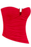 Tiffany Strapless Ruched Top Red - Style Delivers