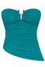 Tiffany Strapless Ruched Top Teal - Style Delivers