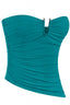 Tiffany Strapless Ruched Top Teal - Style Delivers