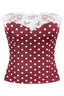 Polka Dot Two Piece Set Burgundy Sets Tresser 