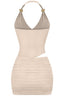 Twisted Sister Mini Dress Taupe - Style Delivers