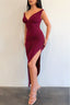 Zorina Asymmetrical Maxi Dress Burgundy Dresses Tresser 