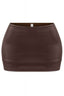 Low Waisted Faux Leather Skort Brown Bottoms Tresser 