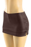 Low Waisted Faux Leather Skort Brown Bottoms Tresser 