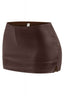Low Waisted Faux Leather Skort Brown Bottoms Tresser 