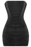 Amaria Glitter Strapless Mini Dress Black Dresses Tresser 