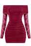 Live Loud Lace Mini Dress Burgundy Dresses Tresser 