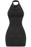 Holly Cowl Neck Glitter Mini Dress Black Dresses Tresser 