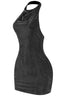 Holly Cowl Neck Glitter Mini Dress Black Dresses Tresser 