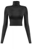 Lady Cropped Turtle Neck Top Black - Style Delivers