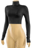 Lady Cropped Turtle Neck Top Black - Style Delivers