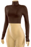 Lady Cropped Turtle Neck Top Brown - Style Delivers