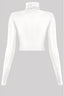Lady Cropped Turtle Neck Top Off White - Style Delivers