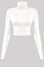 Lady Cropped Turtle Neck Top Off White - Style Delivers