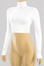 Lady Cropped Turtle Neck Top Off White - Style Delivers