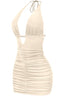 100 Shots Glitter Mini Dress Beige