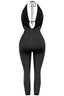 Sade Sleeveless Halter Capri Jumpsuit Black - Style Delivers