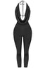 Sade Sleeveless Halter Capri Jumpsuit Black