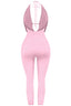 Sade Sleeveless Halter Capri Jumpsuit Light Pink