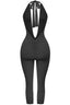Heavenly Hour Halter Capri Jumpsuit Black - Style Delivers