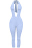 Heavenly Hour Halter Capri Jumpsuit Light Blue