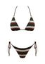 Bali Moment Knit Stripe Bikini Brown
