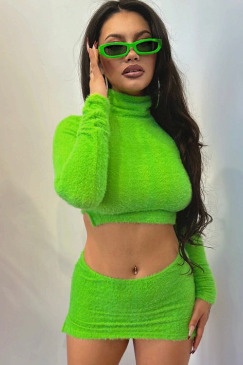 Cozy Cutie Fuzzy Two Piece Set Green - Style Delivers