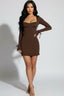 Dear Diary Mini Dress Brown - Style Delivers