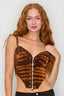 Ice Spice Corset Top Brown Tops Blanc 