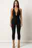 Sade Sleeveless Halter Capri Jumpsuit Black