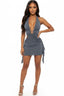 Some Kind of Wonderful Metallic Mini Dress Charcoal Dresses Tresser 