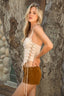 ROVELYN Lace Up Bustier Top Khaki - Style Delivers