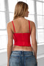 Alexi Lace Mesh Corset Top Red - Style Delivers