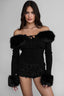 Izabel Faux Fur Knit Top Black - Style Delivers