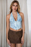 Sadie Halter Top Light Blue Lace - Style Delivers