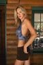 INDIRA Mesh Print Top Blue - Style Delivers