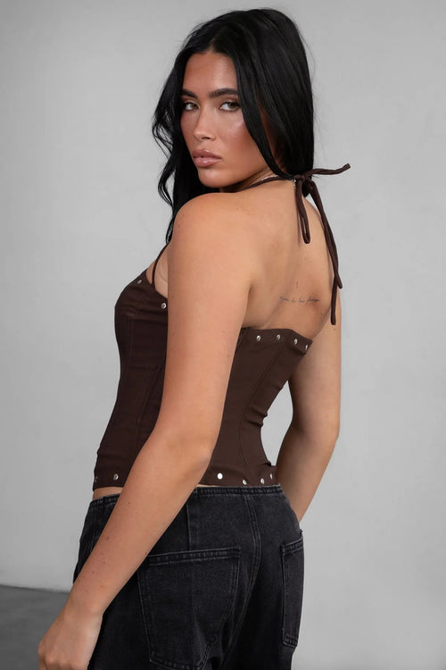 Briel Corset Top Brown - Style Delivers