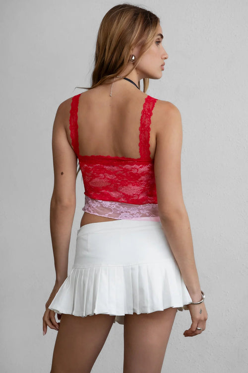 Sheri Lace Camisole Top Red - Style Delivers