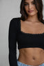 Aries Cropped Basic Top Black - Style Delivers