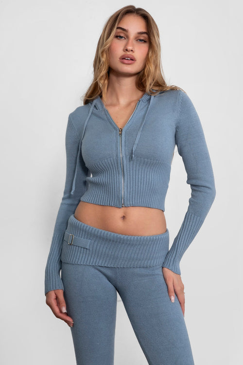 Cozee Knit Two Piece Set French Blue