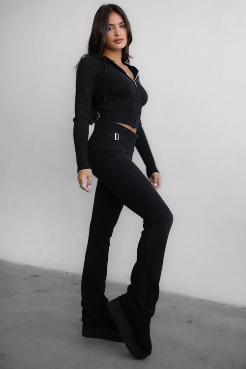 Cozee Knit Two Piece Set Black - Style Delivers