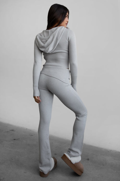 Cozee Knit Two Piece Set Light Grey - Style Delivers