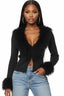 What the Fuzz Cardigan Black Tops Tresser 