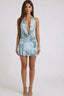 Temptation Mesh Mini Dress Light Blue