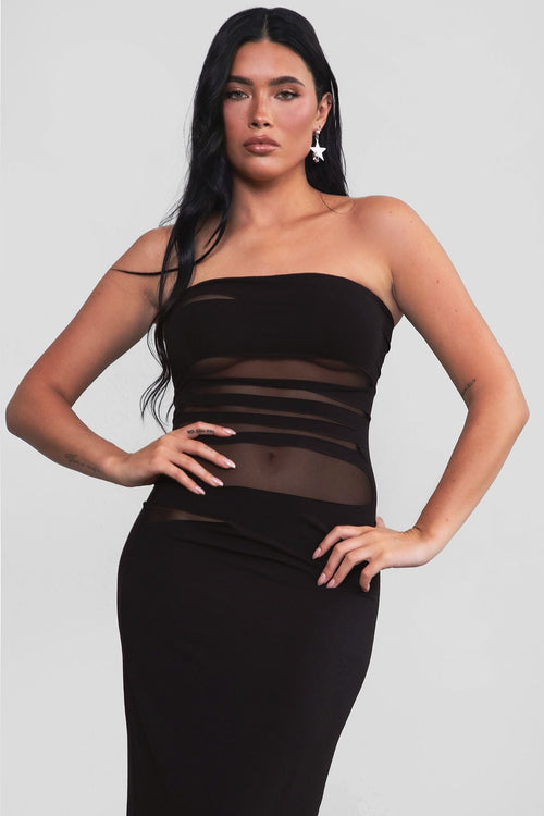 Arianna Shredded Bodycon Maxi Dress - Style Delivers