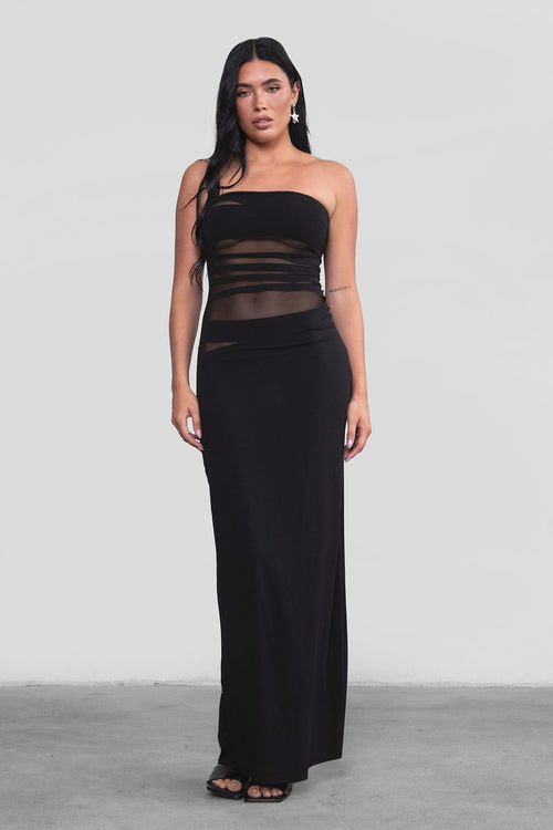 Arianna Shredded Bodycon Maxi Dress - Style Delivers