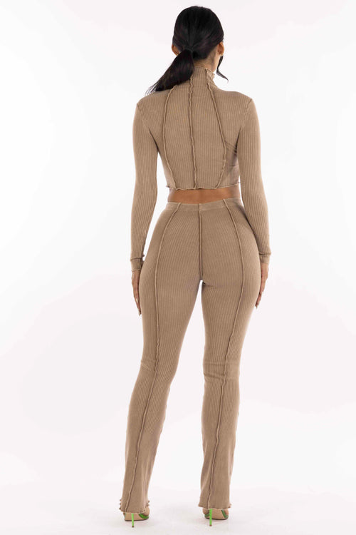 Maxed out Mineral Wash Two Piece Legging Set Mocha - Style Delivers