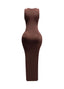 Wrap Me Up Bodycon Maxi Dress Brown - Style Delivers