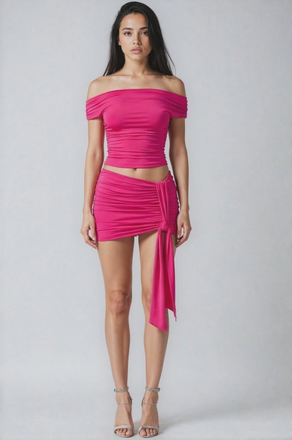 Cassandra Two Piece Set Fuschia - Style Delivers