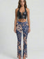 Basic Instinct Low Rise Pants Blue Print - Style Delivers